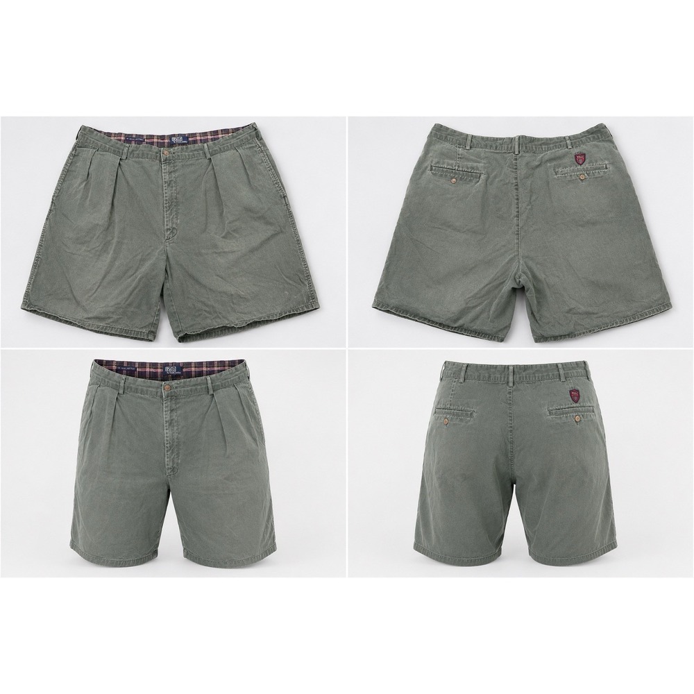 VTG 80s 90s Polo Ralph Lauren Shorts Men Waist 42 GRN  Classic Golf USA  Pleated